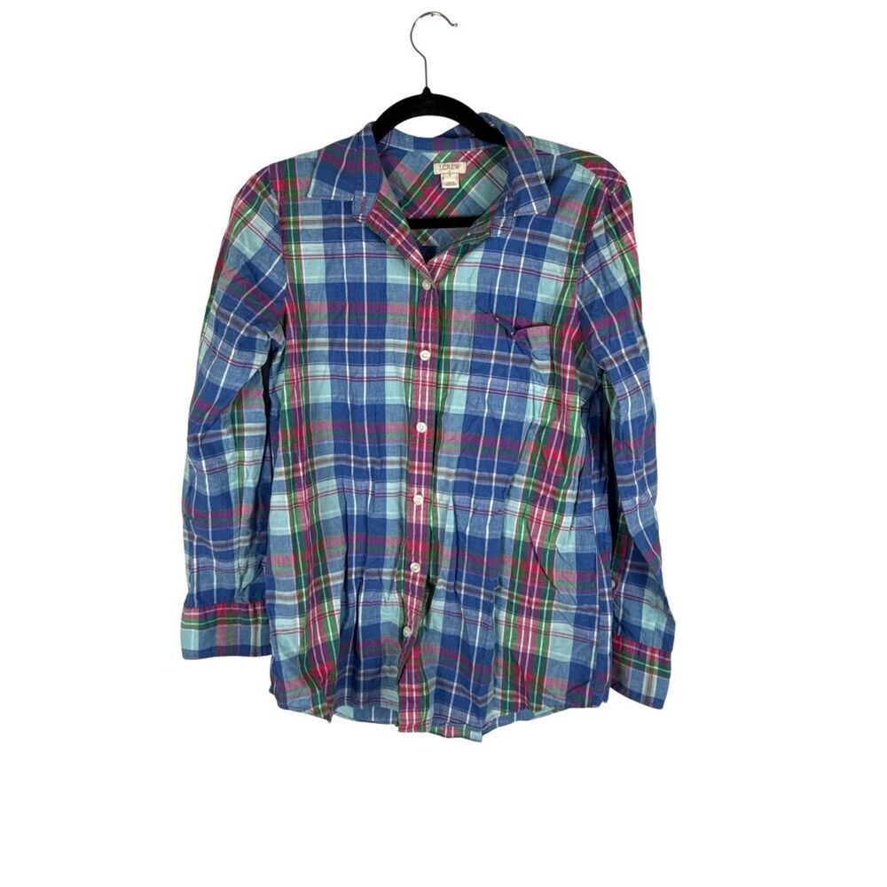 J. Crew plaid button up shirt- size s